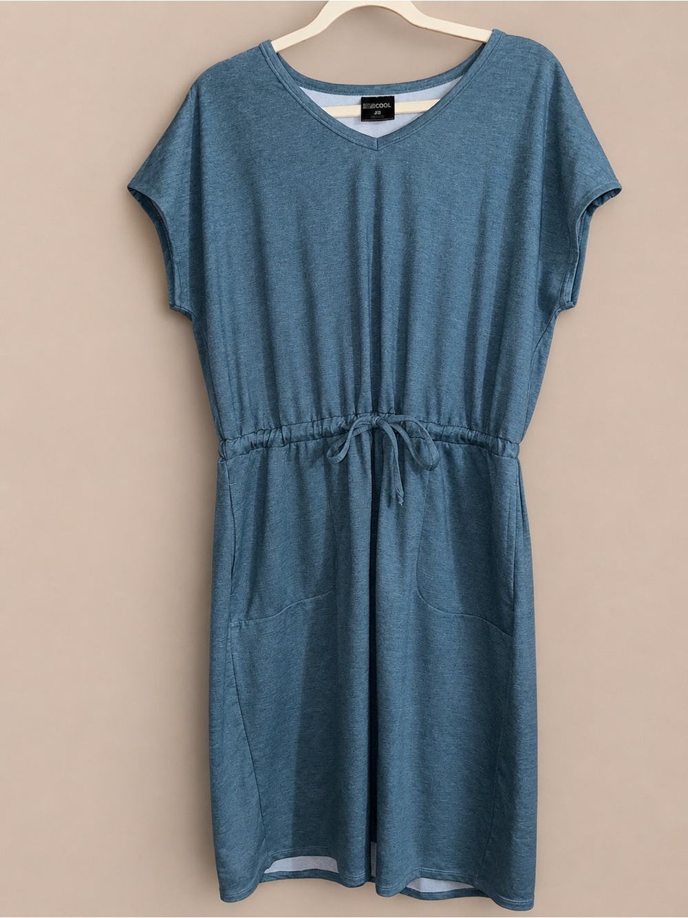 32 Degrees Blue Drawstring Midi Dress